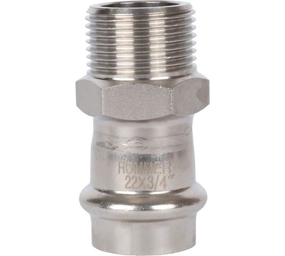 Переходник ROMMER Rss-0021-002234 впр-нр, 22x3/4, из нержавеющей стали, прессовой RG0091KSNP3H5C