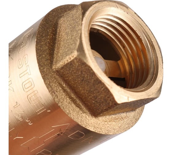 Обратный пружинный клапан STOUT Svc-0012-000015 1/2" муфтовый, с пластиковым седлом RG008T8CKERRJ5