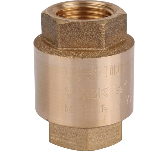 Обратный пружинный клапан STOUT Svc-0012-000015 1/2" муфтовый, с пластиковым седлом RG008T8CKERRJ5