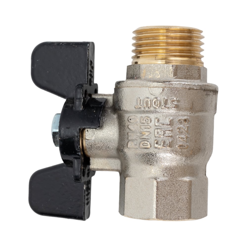 Шаровой кран STOUT Svb-0014-000015 стандартнопроходной, вр/нр, ручка ...