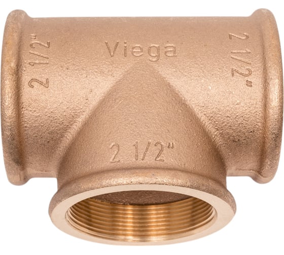 Тройник Viega ВВВ, 2 1/2, 2 1/2, 2 1/2, бронза RX, равнопроходной 321734