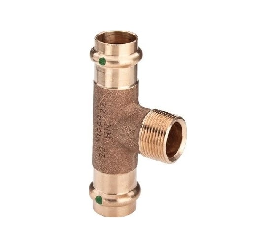 Тройник Viega Sanpress, c SC-Contur 42x3/4x42 с нар резьбой 273231 1