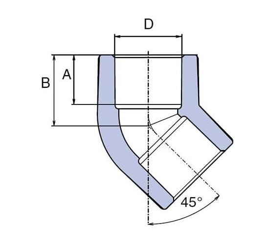 Колено WAVIN EKOPLASTIK 50/45 SKO05045RCT