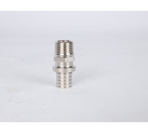 Переходник для труб из сшитого полиэтилена STOUT Sfa-0001-200212 с наружной резьбой 20x2.0x1/2" никелированный, аксиальный RG0091E43JJ8EG