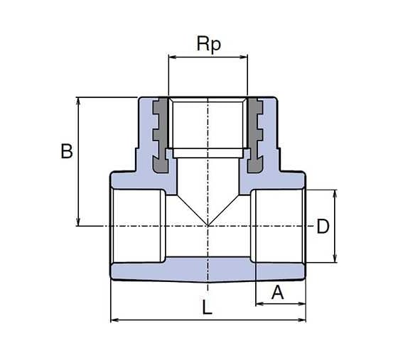 Тройник WAVIN EKOPLASTIK 20x1/2" ВР STKI02020X