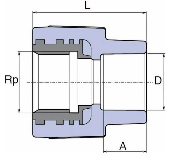 Муфта WAVIN EKOPLASTIK PP-R D20x1/2"РВ, EK SZI02020XX