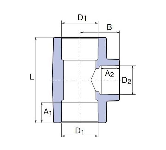 Тройник WAVIN EKOPLASTIK 50/40/50 STKR05040RCT