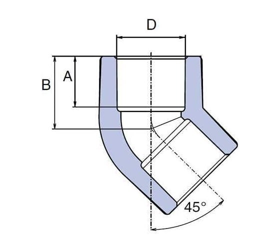 Колено WAVIN EKOPLASTIK 45 PP-R D20, EK SKO02045RCT