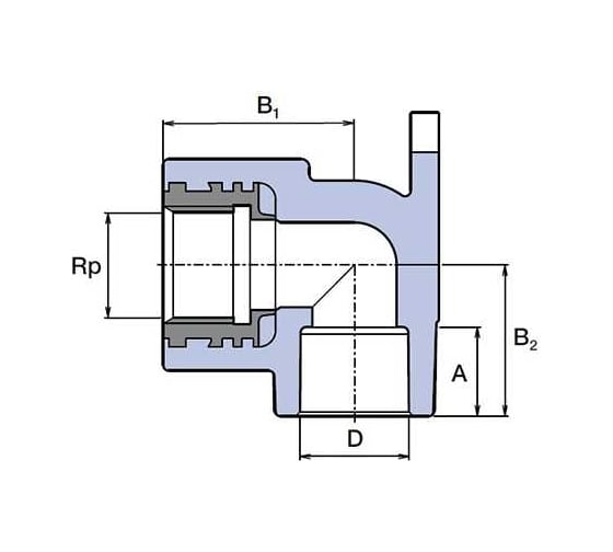 Колено WAVIN EKOPLASTIK настенное PP-R 20x1/2' РВ, EK SNK020XXXX
