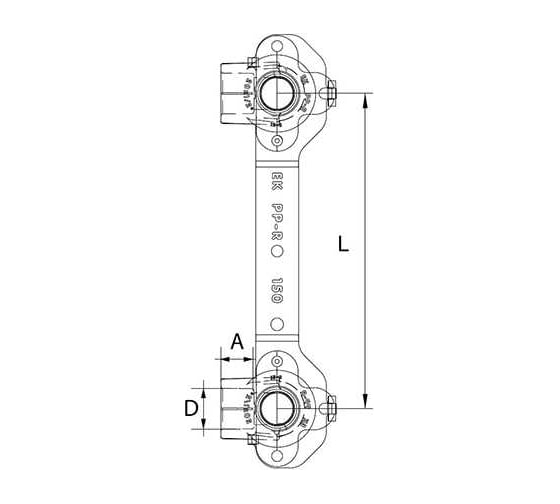 Монтажная планка WAVIN EKOPLASTIK PP-R D20x1/2"РВ, EK SNKD02020X