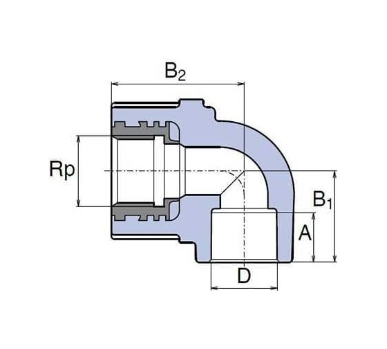 Колено WAVIN EKOPLASTIK 90 PP-R D20x1/2"РВ, EK SKOI02020X