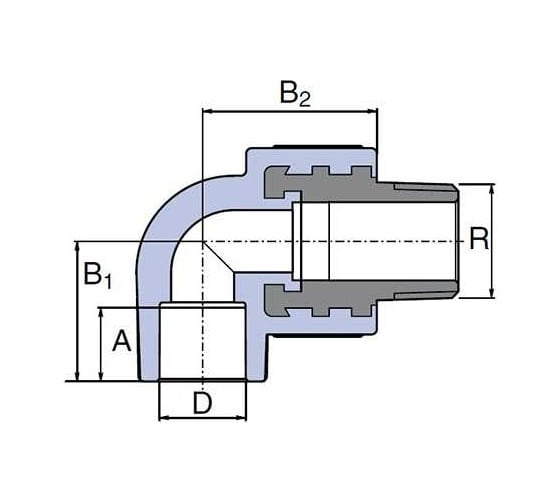 Колено WAVIN EKOPLASTIK 20x3/4" НР SKOE02025X
