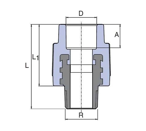 Муфта WAVIN EKOPLASTIK PP-R D20x3/4"РН, EK SZE02025XX
