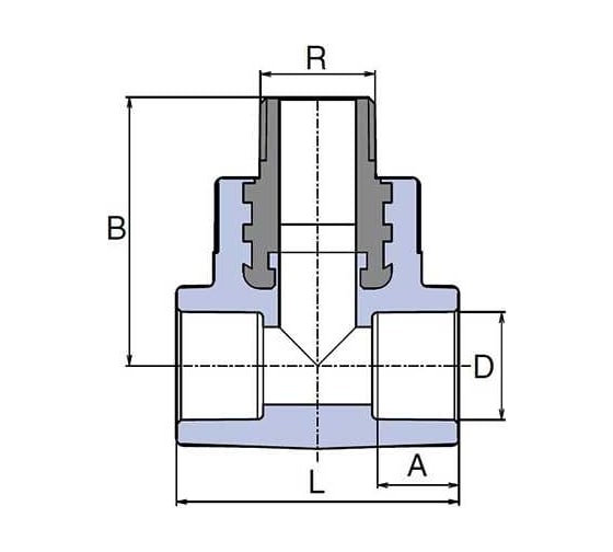 Тройник WAVIN EKOPLASTIK 20x1/2" НР STKE02020X