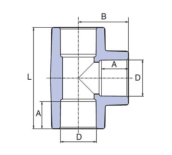 Тройник WAVIN EKOPLASTIK PP-R D20, EK STK020XXXX