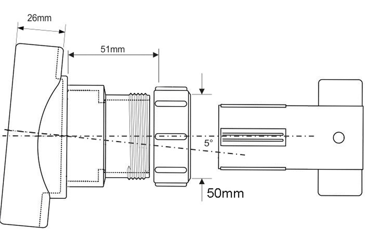 Врезка в трубу mcalpine 110-50 диаметр врезки 57 мм, черный bossconn110-50-bl