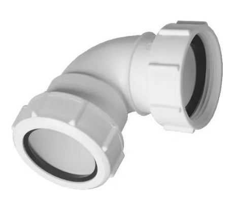 Отвод McAlpine на 90 градусов, компрессионная, 1 1/4 вн х Ду=32 мм., белый 32FS-WH