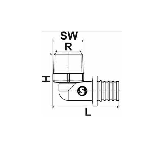 Угольник SINIKON с переходом на НР, латунь, 25(3.5)х3/4" FA251005
