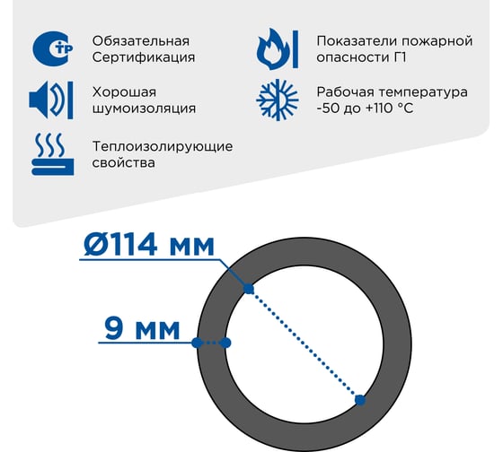 Теплоизоляция для труб ISOTEC FLEX EF 9x114 мм 1026813