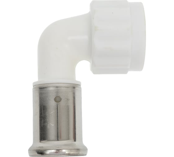 Угольник Henco 90 градусов вр c черной заглушкой bp04 1/2", пвдф пресс (белый), 20x1/2" 6PKW-2004