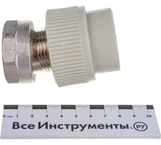 Муфта, сварка-В 20х1-1/4 с накидной гайкой и вварным латунным патрубком FV-Plast 223032