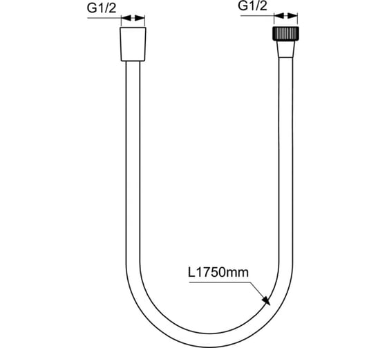 Шланг для душа Ideal Standard A4109xg idealflex 175 см матовый черный 00000094114