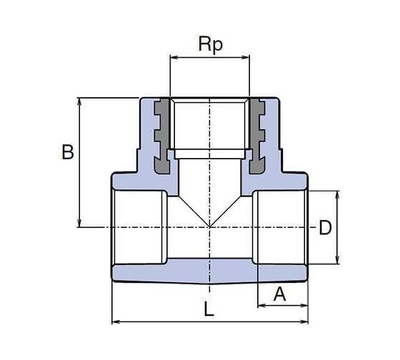 Тройник WAVIN EKOPLASTIK 25x1/2" ВР STKI02520X