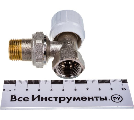 Ручной угловой вентиль ВН 1/2 никелированный с разъёмным соединением Uni-Fitt 155N2000