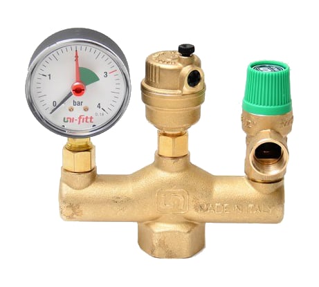 Группа безопасности котла Uni-Fitt до 50 кВт, ВР 1, 3 бар 252G4530