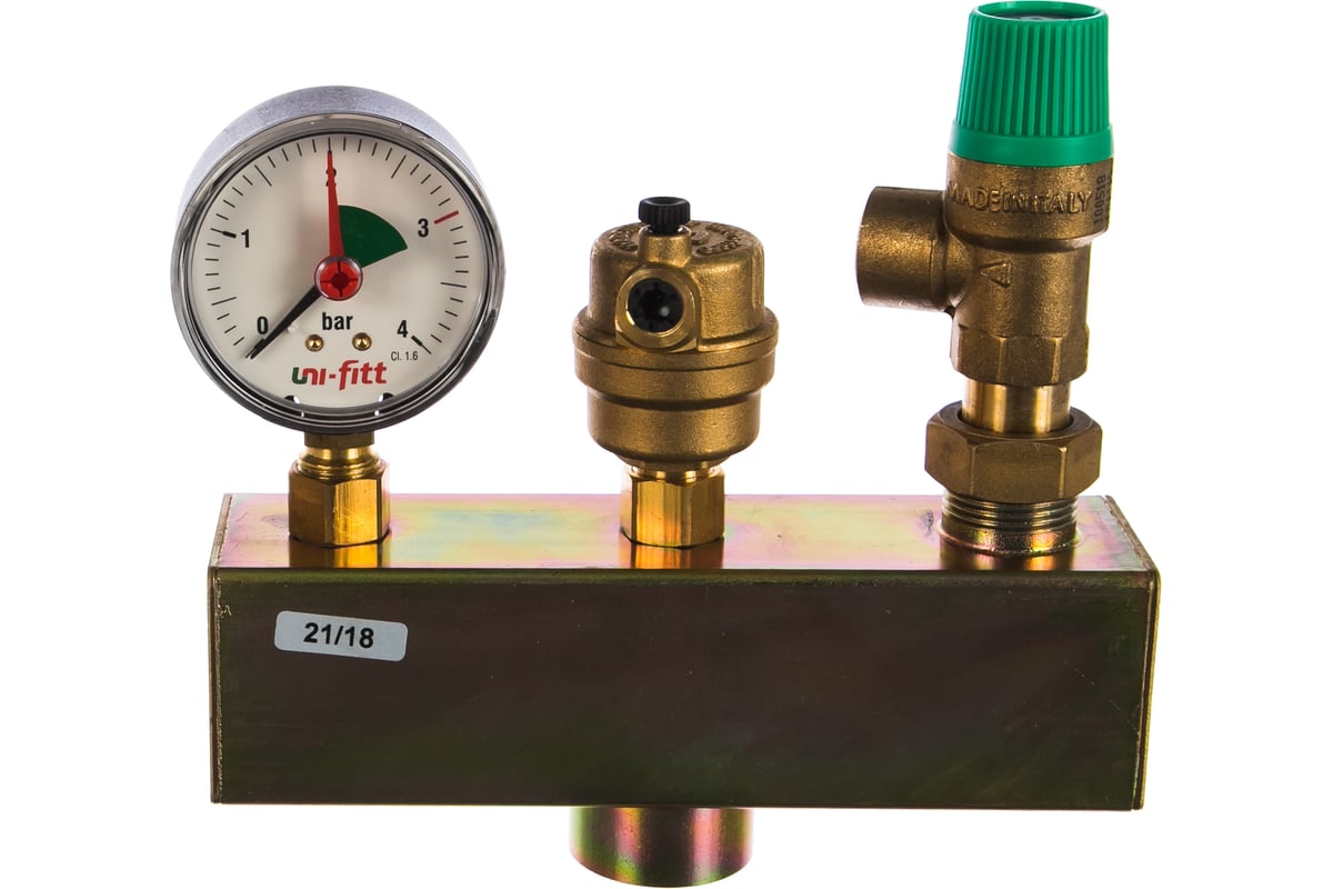 Группа безопасности котла до 50 кВт, ВР 1, 3 бар, сталь Uni-Fitt ...