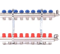 Коллекторная группа 1х3/4, 9 выходов, с регулировочными и термостатическими вентилями Uni-Fitt 441E4309