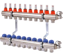 Коллекторная группа 1х3/4, 10 выходов, с расходомерами и термостатическими вентилями Uni-Fitt 440E4310
