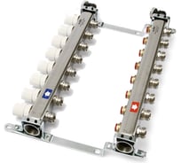 Коллекторная группа Uni-Fitt 1х3/4, 8 выходов, с регулировочными и термостатическими вентилями, нерж. сталь 451I4308