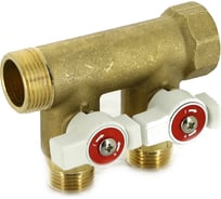 Коллектор НВ 3/4 2х1/2 Н 40мм с кранами Uni-Fitt 420G3220