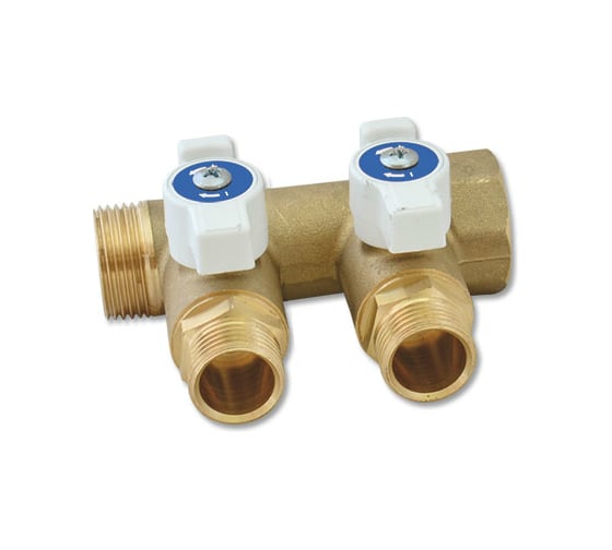 Коллектор НВ 1 2х1/2 Н 40мм с кранами Uni-Fitt 424G4220