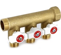 Коллектор НВ 1 3х1/2 Н 40мм с кранами Uni-Fitt 424G4230