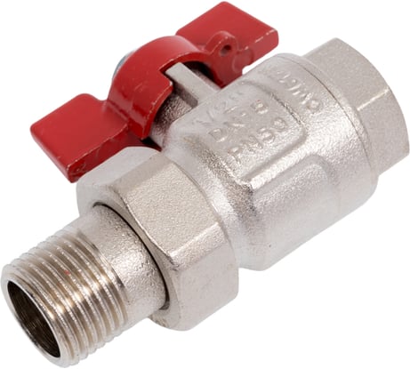 Полнопроходной кран НВ 1/2 с разъемным соединением, бабочка Uni-Fitt 113T2000