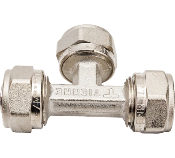 Обжимной тройник 16 никелированный Uni-Fitt 666N6660
