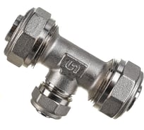 Обжимной тройник 26х16х26 никелированный Uni-Fitt 666N8680