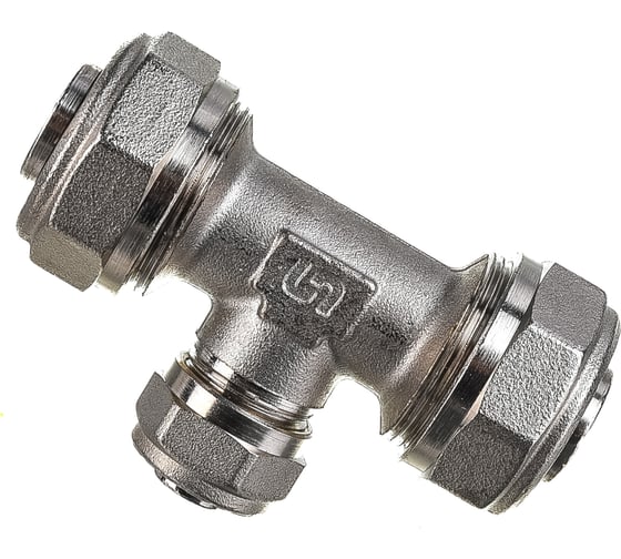 Обжимной тройник 26х16х26 никелированный Uni-Fitt 666N8680