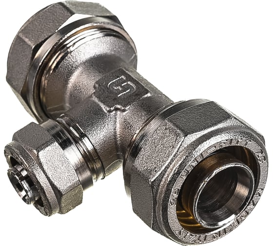 Обжимной тройник 26х16х26 никелированный Uni-Fitt 666N8680