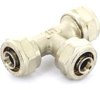Обжимной тройник 26х20х26 никелированный Uni-Fitt 666N8780