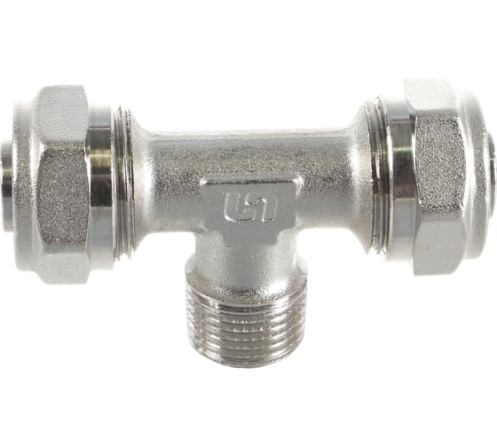Тройник обж-Н-обж 20х1/2x20 никелированный Uni-Fitt 668N7270