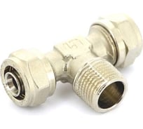 Тройник обж-Н-обж 20х3/4x20 никелированный Uni-Fitt 668N7370