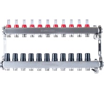 Коллекторная группа PROFACTOR нержавеющая сталь, с расходомерами руч/воздухотвод 1х11 вых 3/4 ЕК PF MB 806.11
