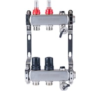 Коллекторная группа PROFACTOR нержавеющая сталь, с расходомерами руч/воздухотвод 1х2 вых 3/4 ЕК PF MB 806.2