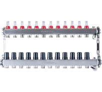 Коллекторная группа PROFACTOR нержавеющая сталь, с расходомерами руч/воздухотвод 1х12 вых 3/4 ЕК PF MB 806.12