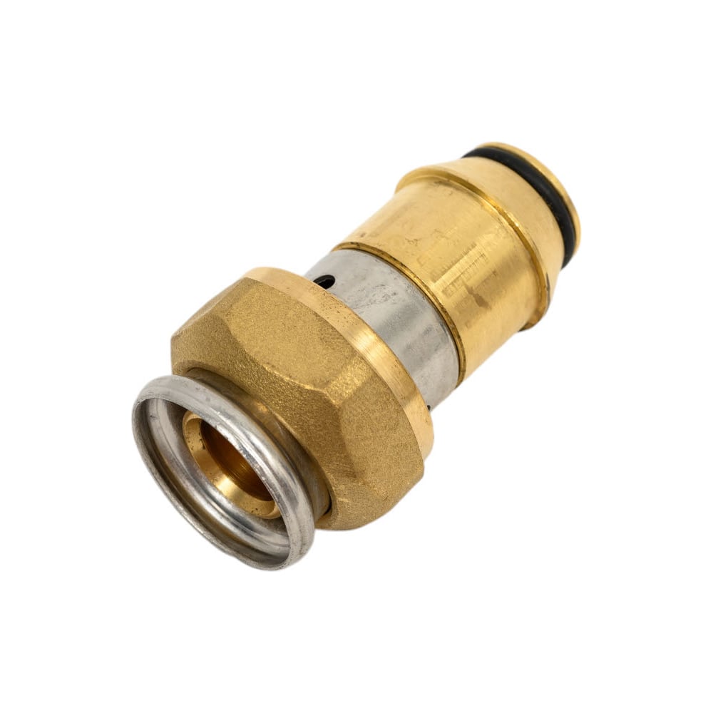 Муфта пресс-ВР 20х3/4 с накидной гайкой, никелированная, евроконус ...