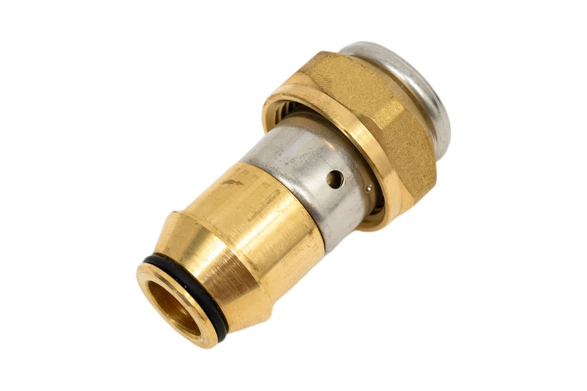 Муфта пресс-ВР 20х3/4 с накидной гайкой, никелированная, евроконус ...