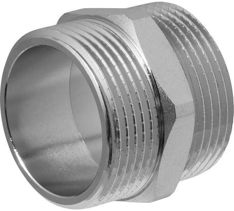 Ниппель MPF 1.1/4" бочонок латунный никелированный наружная резьба ИС.072167